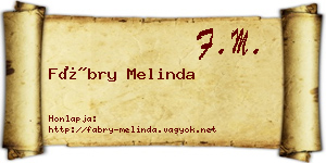 Fábry Melinda névjegykártya