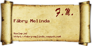 Fábry Melinda névjegykártya